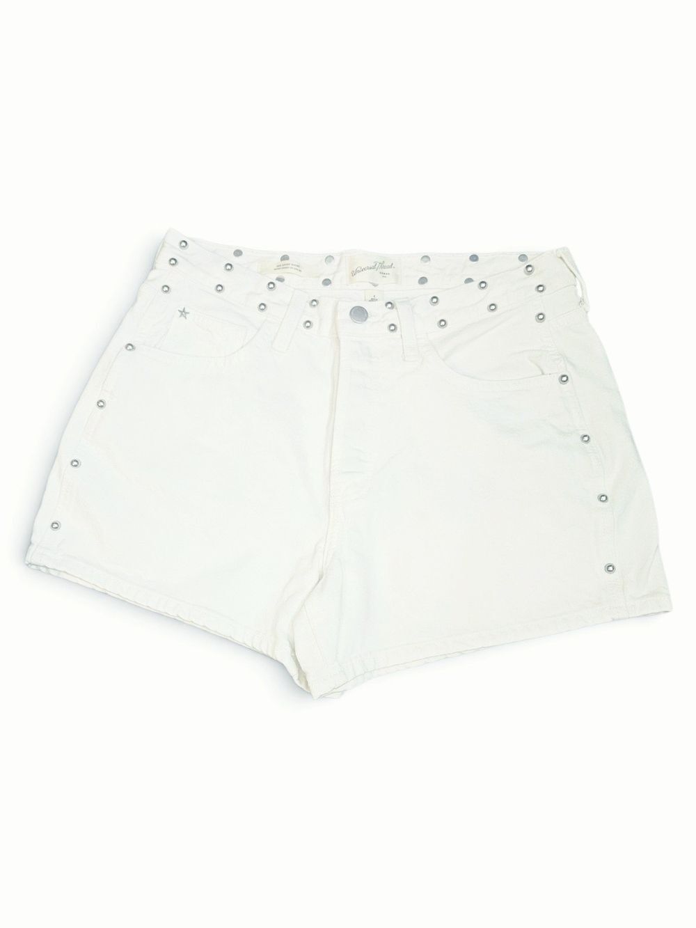 Universal Thread White Studded Denim 90s Baggy Shorts Size 4
